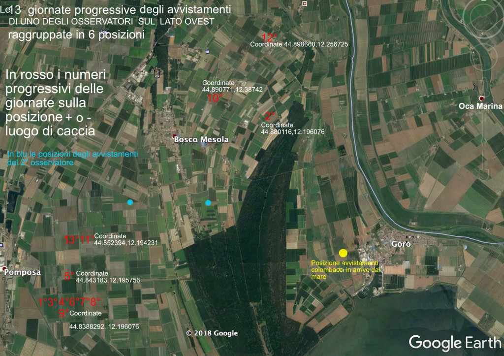 Mappa capanni lato ovest Valentini